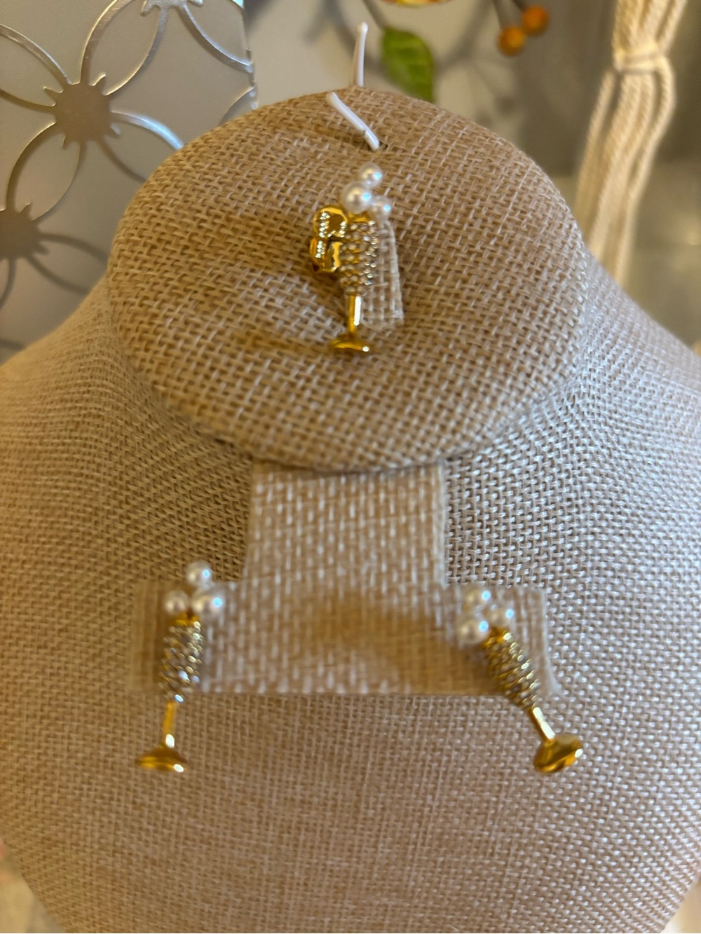 kate spade Gold-tone Pearl Cocktail Glass Drop Earrings